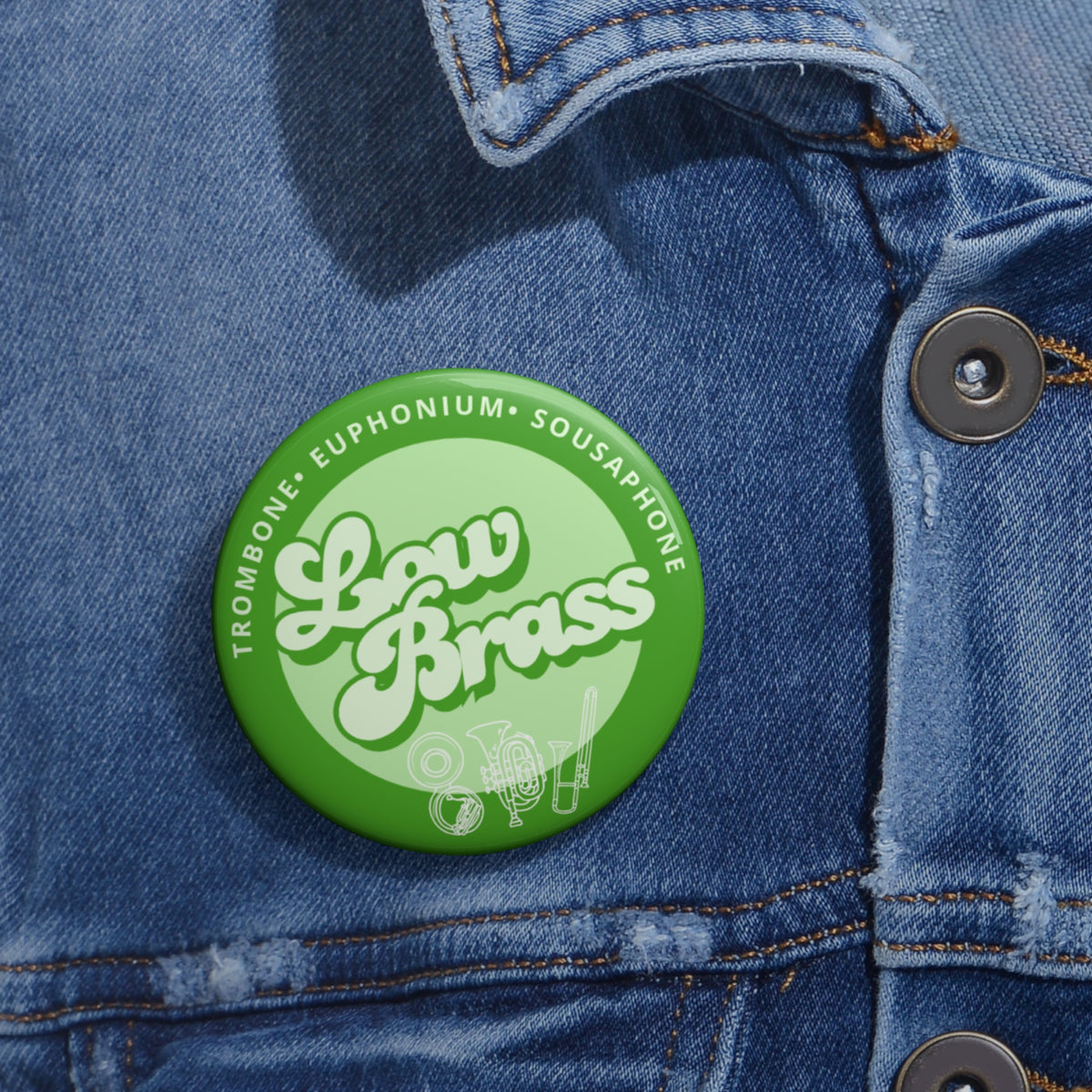 Low Brass Pin Button